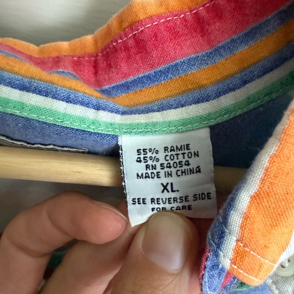 90’s Bugle Boy Striped Button-Up Shirt - Picture 4 of 6